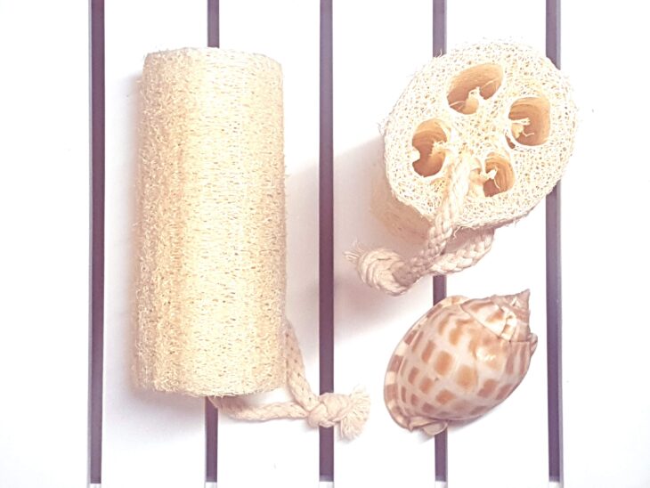 The BathCalm 5 inch Natural Loofah is wonderful natural exfoliant to smooth out those rough areas such as heels and elbows. It can be composted when finished with, with recommended regular washing to keep it bacteria free.
