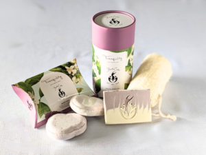 The BathCalm Tranquility Experience, featuring Sandalwood, Honeysuckle and Petitgrain pure essential oils, gives you a fragrant, relaxing experience in the bath and shower.